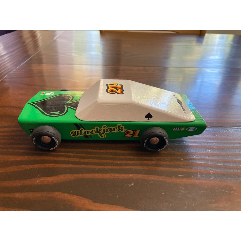 Candylab Blackjack 21 Green Racing Wooden Wood Car Toy Designed in Brooklyn